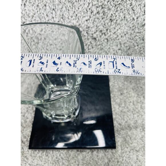 Glass Vase Heavy Duty Cut Art Deco Home Decoration Any Room Clear 9.5inX4inX5.5i - Picture 6 of 10